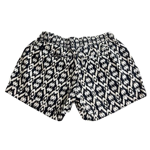 Old Navy Mid-Rise Linen Blend Shorts Sz XS Neutral Ikat 4" Inseam Draw String - Picture 5 of 6